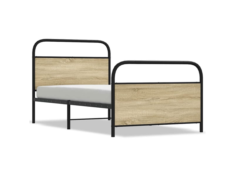  Lit simple- lit adulte -  cadre de lit sans matelas 100x200 cm chêne sonoma  - Conforama A