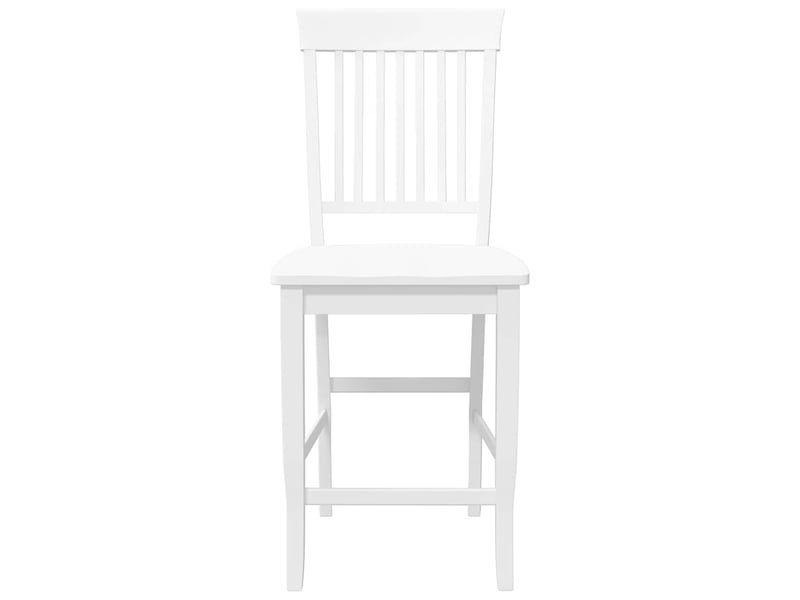  Lot de 2 tabouret de bar, chaise de bar en bois massif blanc et caoutchouc shl75185  - Conforama E