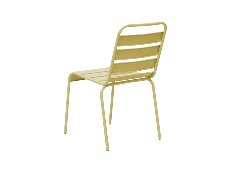  Lot de 4 chaises de jardin en métal crème - baca  - Conforama D