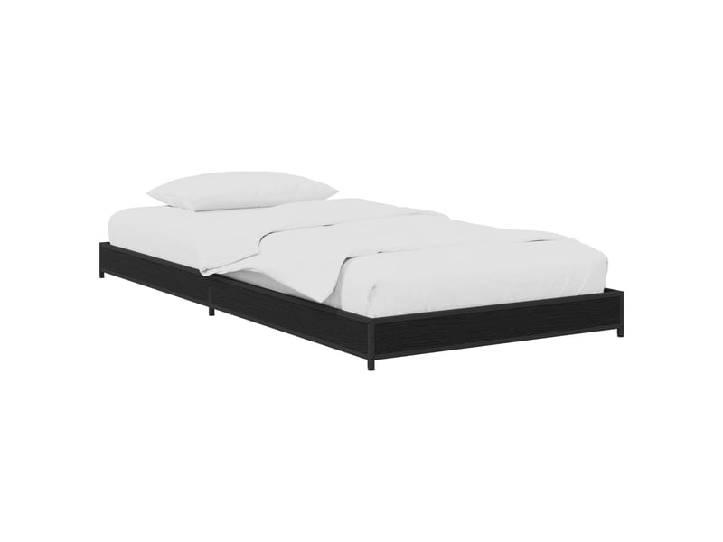  Lit simple- lit adulte -  cadre de lit chêne noir 80 x 200 cm bois d'ingénierie  - Conforama A