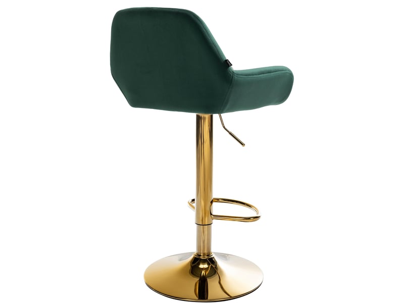  Lot de 2 tabourets de bar repose-pieds intégré revêtement velours vert structure en métal doré tdb10739  - Conforama D