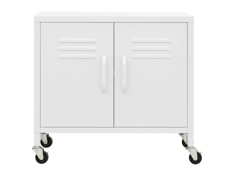  Armoire de rangement mobile avec étagère réglable 60 x 35 x 56 cm en acier blanc 02_0046902  - Conforama B