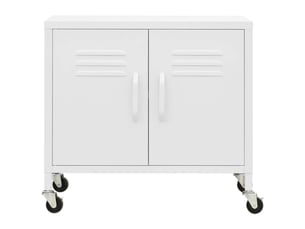 Armoire de rangement mobile avec étagère réglable 60 x 35 x 56 cm en acier blanc 02_0046902