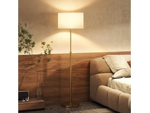 Lampadaire 40x40x168 cm réglable en hauteur métal doré