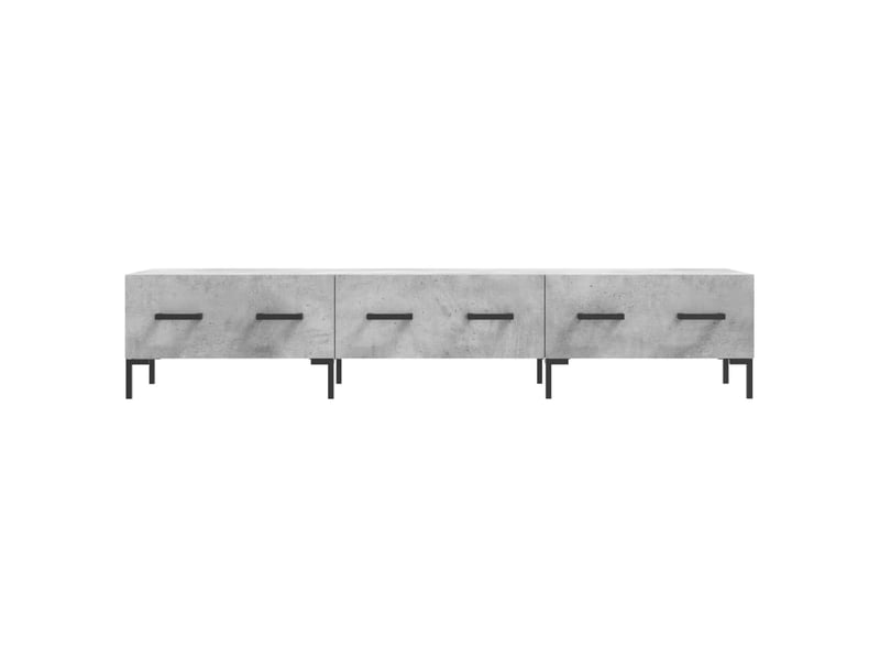  Meuble tv - banc tv - meuble de rangement gris béton 150x36x30 cm bois d'ingénierie  - Conforama E
