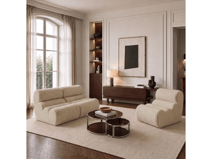 Fauteuil fixe <strong>SIA HOME</strong> <strong>1LOFVTB</strong> Velours beige vendu A l'unité