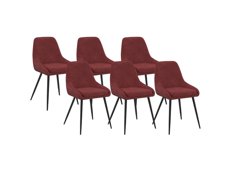  Lot de 6 chaises thalya en velours bordeaux avec accoudoirs  - Conforama A