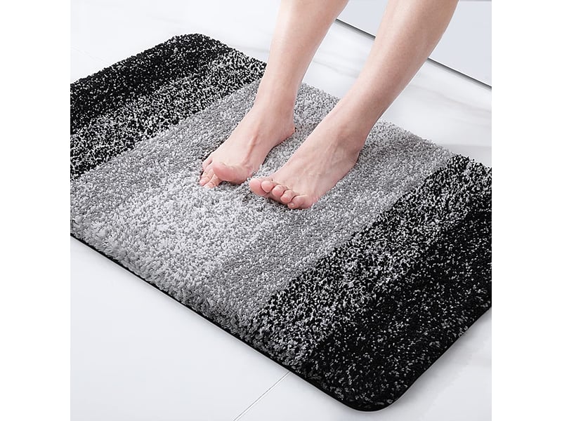 Tapis de bain 40 x 60 cm microfibre antiderapant extra absorbant grise - Conforama B