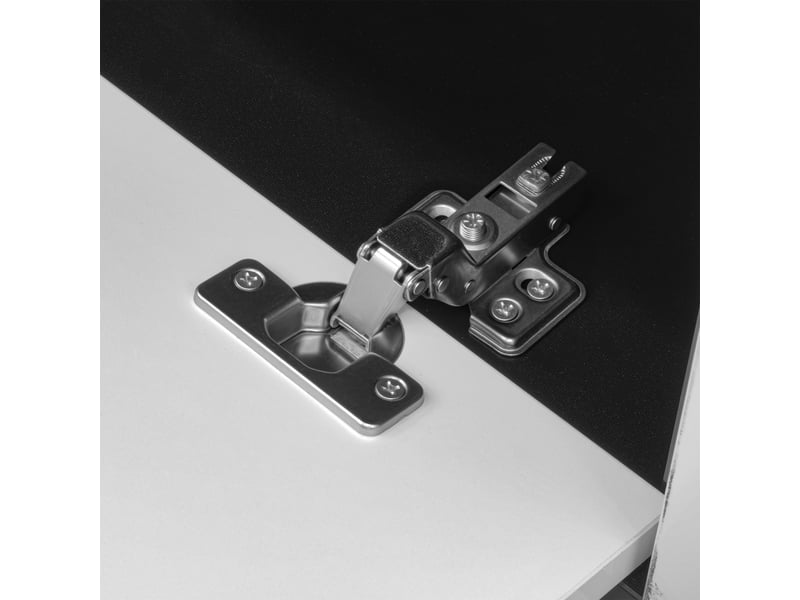  Meuble tv 180 cm noir et blanc brillant - led rgb usb, éclairage, support mural inclus  - Conforama E