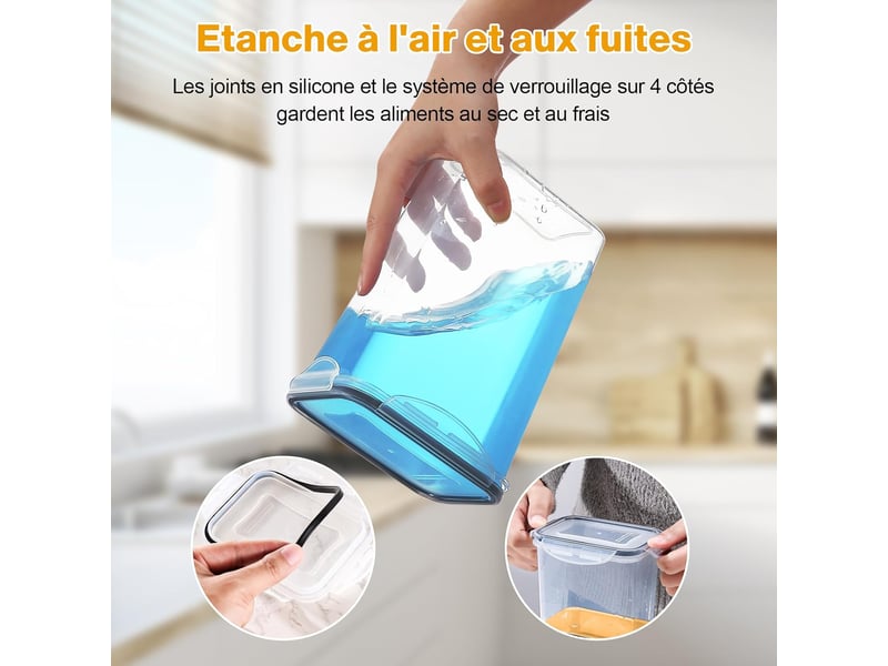  Boîtes alimentaires hermétiques yashe lot de 16, transparent  - Conforama D