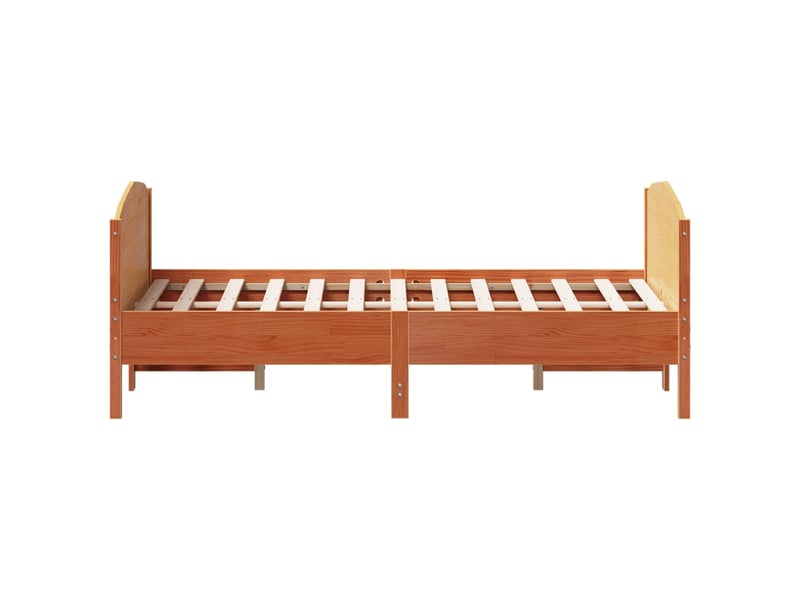  Lit double- lit adulte -  cadre de lit sans matelas  marron 150x200cm bois pin massif  - Conforama D