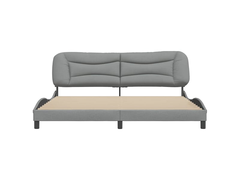  Lit double- lit adulte -  cadre de lit sans matelas hvar gris clair 200x200 cm tissu  - Conforama C