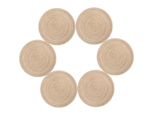 Memkey – sets de table ronds 35cm – lot de 6 en polypropylène et coton – résistants à la chaleur jusqu'à 70℃ – antidérapants et lavables