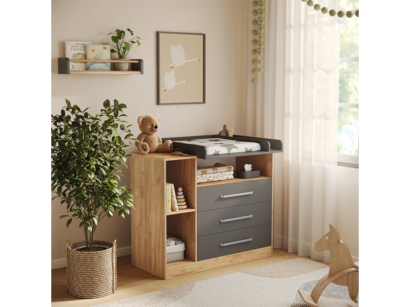  Vicco commode à langer, chêne doréanthracite, 110x93cm  - Conforama C