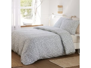 Parure housse de couette 240x220cm + 2 taies motif liberty céladon 100% gaze de coton - elma