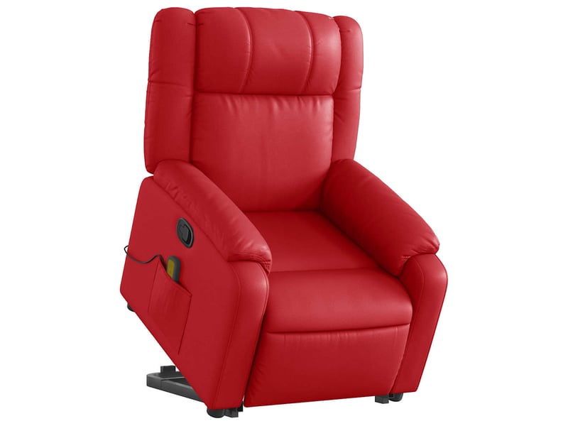  Fauteuil inclinable de massage, fauteuil relax rouge similicuir shl76091  - Conforama C