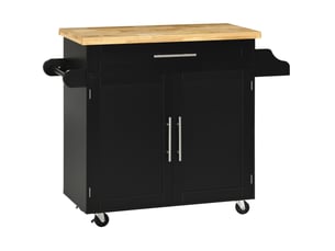 Desserte de cuisine 109x40x89 cm avec tiroir, placard et porte-serviettes mdf noir