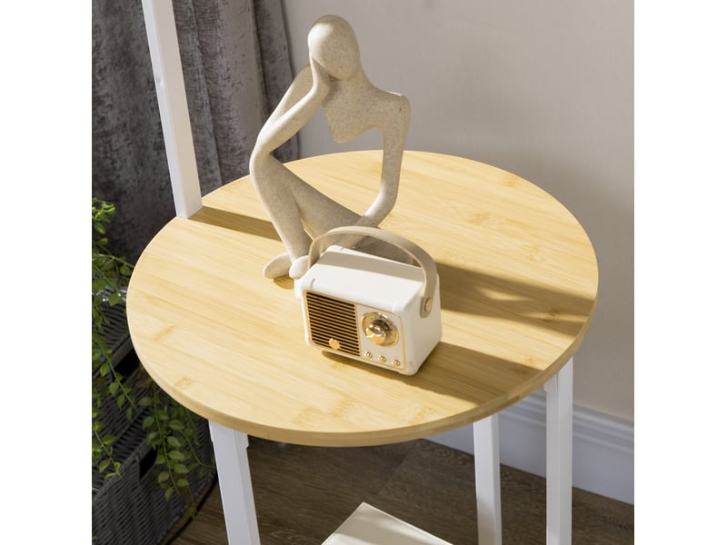  Lampadaire 43x39,5x162 cm avec 2 tablettes métal blanc  - Conforama C