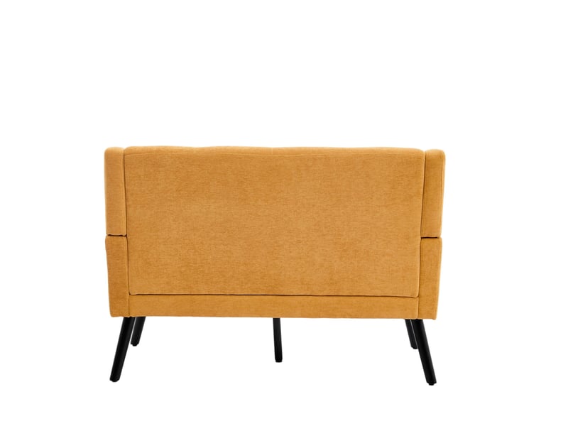  Banquette 2 places 119x75x88 cm au confort généreux avec pieds antidérapants en bois, pour salon, chambre ou bureau, jaune  - Conforama E
