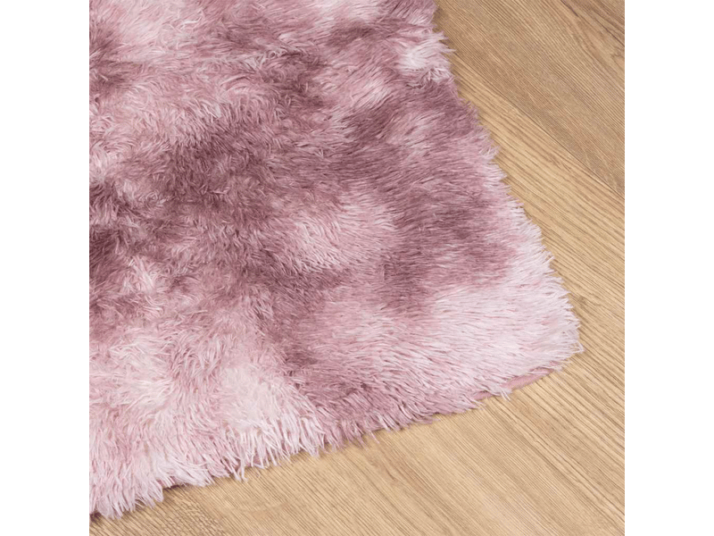  Tapis shaggy à poils longs navarra rose poudré 120x120 cm - comfortxl 4102865 - Conforama D