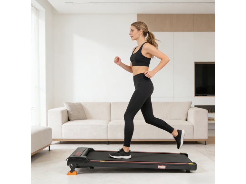  Tapis de marche électrique 2-en-1 1–6 kmh avec appli, télécommande et inclinaison  - Conforama E