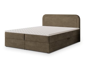 Lit avec rangement 180x200 cm <strong>MASSENO</strong>  <strong></strong> coloris beige