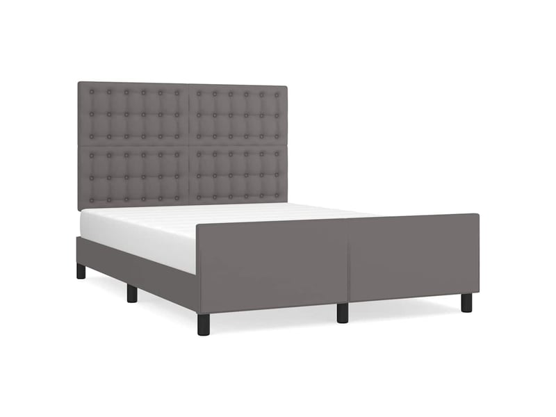  Lit double- lit adulte -  cadre de lit sans matelas gris 140x200 cm similicuir  - Conforama A