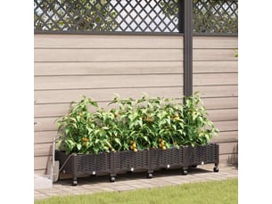 Jardinière - porte-plante de jardin avec irrigation et roues 4 pcs marron pp
