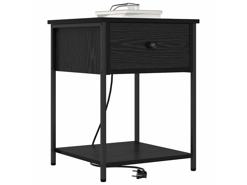  Table de chevet - cabinet de chevet - table de nuit 2 pièces chêne noir 42 x 41 x 56 cm  - Conforama B