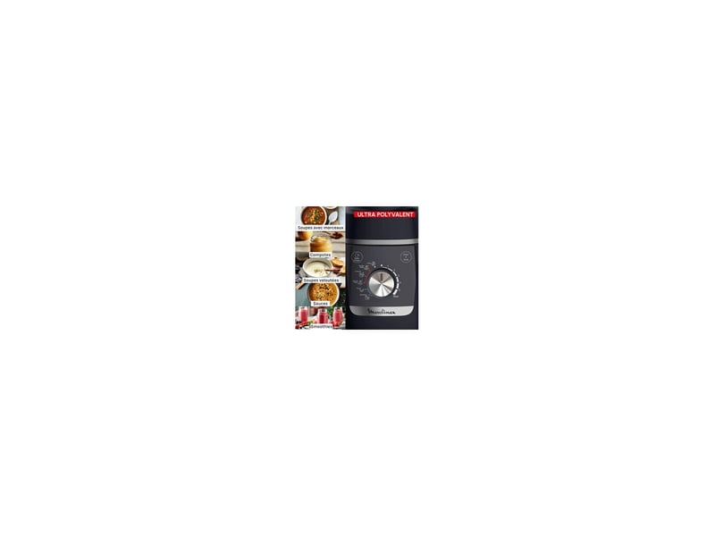  Moulinex blendforce cook lm5768f0 blender chauffant 1000 w 1,5 l avec mini hachoir noir bleu 8221820 - Conforama D