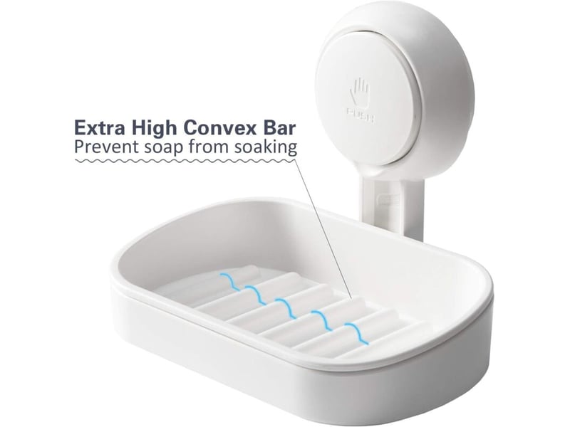  Porte savon à ventouse savon sans perçage &amp; réutilisable 1 seconde d'installation porte savon douche charge 5kg impérable support pour carrelage  - Conforama C
