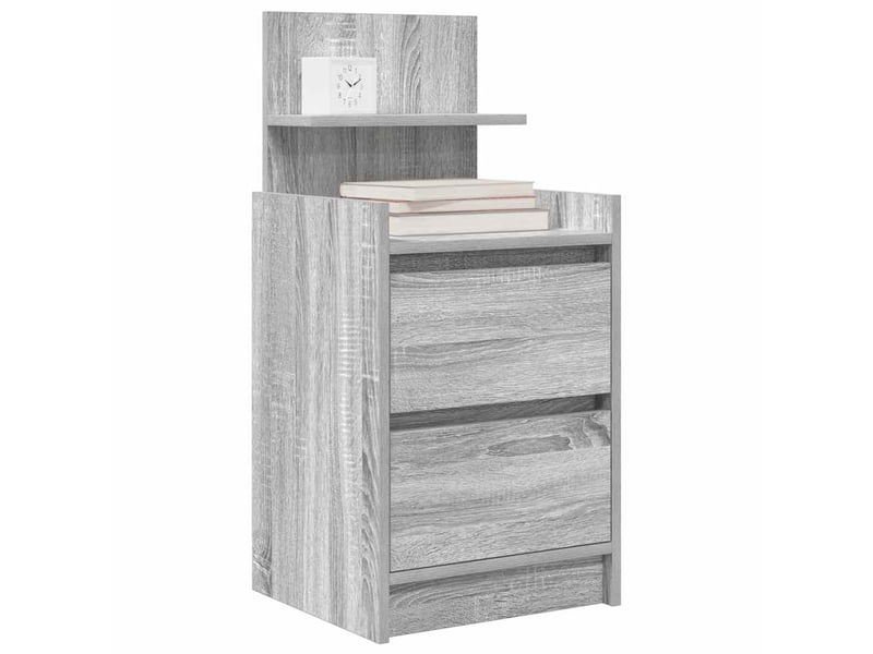  Lot de 2 tables de chevet - cabinet de chevet - table de nuit avec 2 tiroirs sonoma gris 38x34x80 cm  - Conforama C