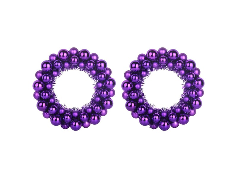  Couronnes de boules de noël 2 pcs lilas 33 x 33 x 7 cm  - Conforama A