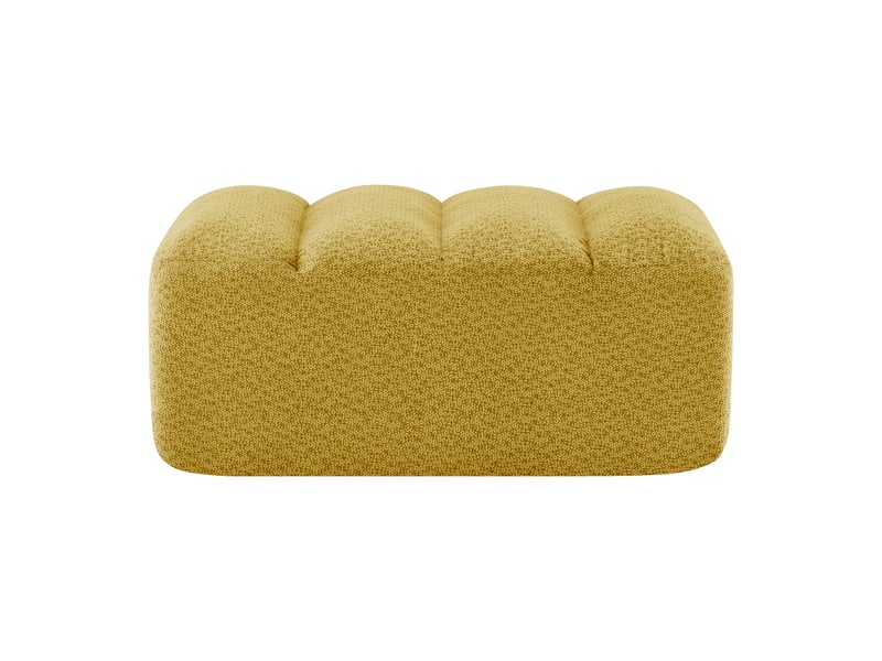  Pouf brravo en tissu polaire texturé, jaune, siège d’appoint confortable  - Conforama A