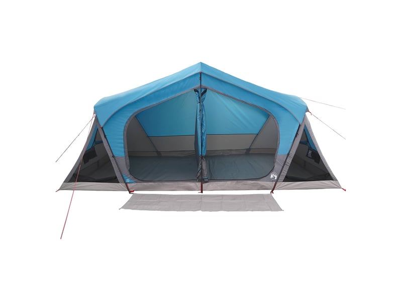  Tente de camping, tente cabane bleu 10 personnes polyester et acier  - Conforama D