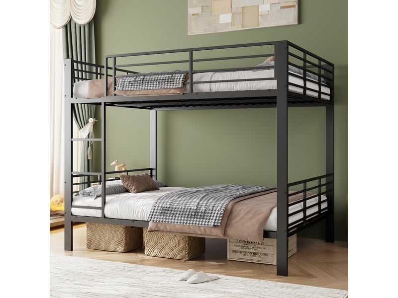 Lit superposé metallique 140x200 pour adultes ultra stable 400kg sans grincement pour colocation - Conforama B