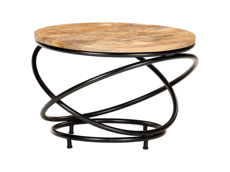  Table basse - table de salon - table à thé noir 60x60x40 cm bois massif de manguier brut  - Conforama B
