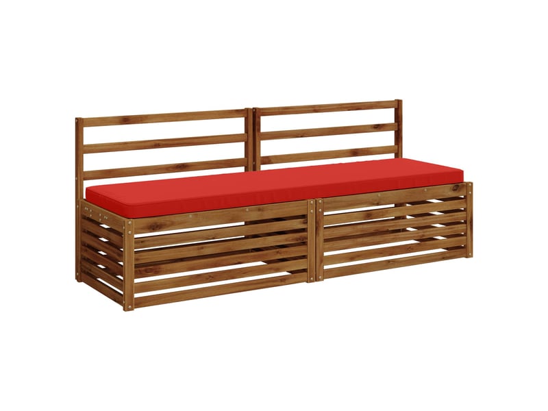  Lot de 2 coussins de banc, coussins d'assise vught 100 % polyester rouge cf58089  - Conforama C