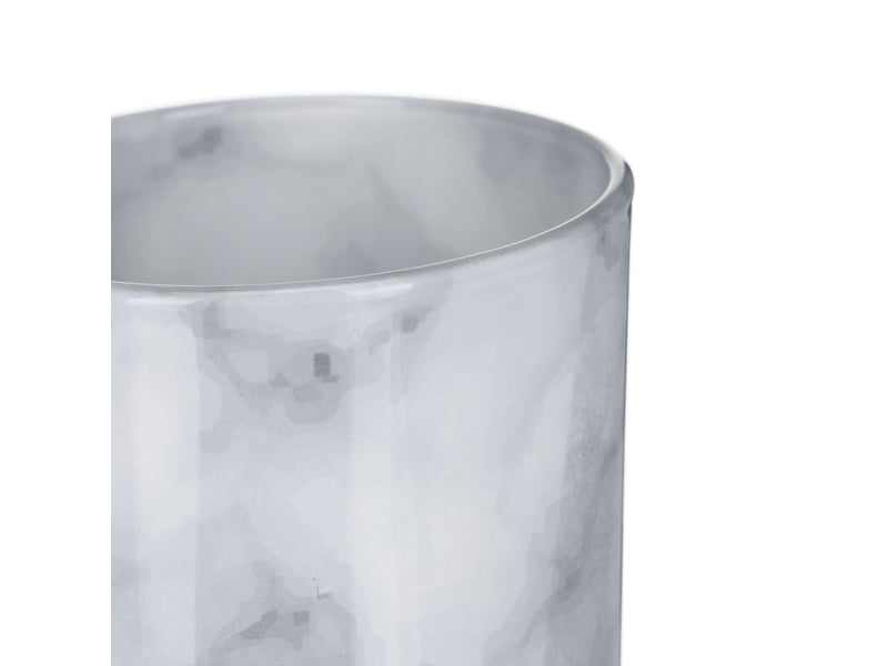  Lot de 12 photophores décoratifs ronds pour bougies ambiance chaleureuse 8 x 8 x 10 cm en verre gris 13_0011631  - Conforama D