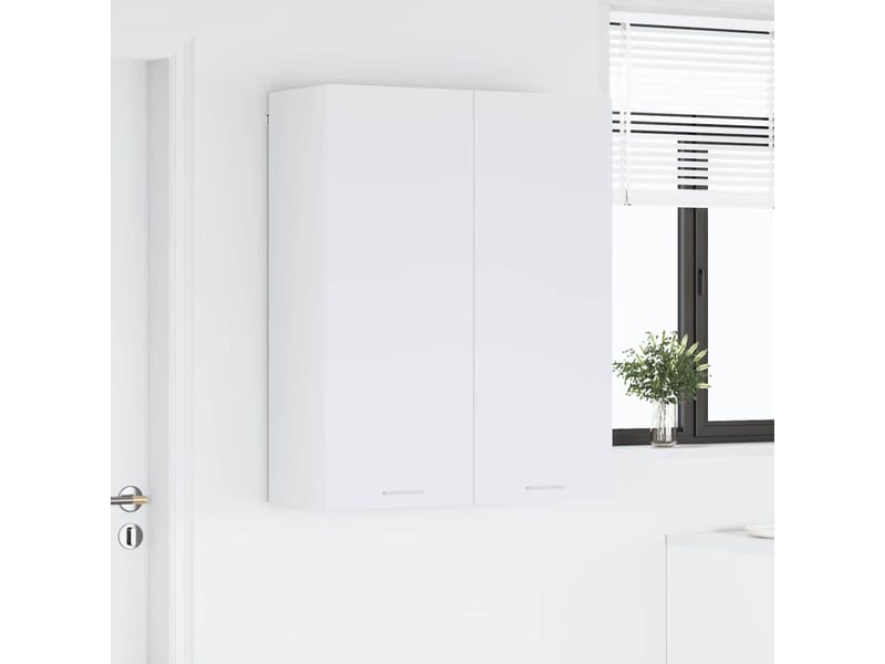 Meuble de rangement cuisine, armoire suspendue blanc 80x31x100cm bois d'ingénierie - Conforama D
