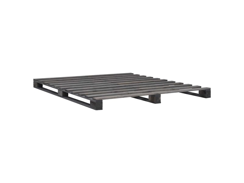  Lit double- lit adulte -  cadre de lit de palette sans matelas gris 180x200cm bois massif  - Conforama A