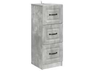 Armoire de rangement bureau, armoire à tiroirs gris béton 33 x 34,5 x 87 cm
