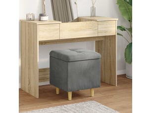 Ottoman, repose pied salon avec rangement gris foncé 40x40x45 cm velours