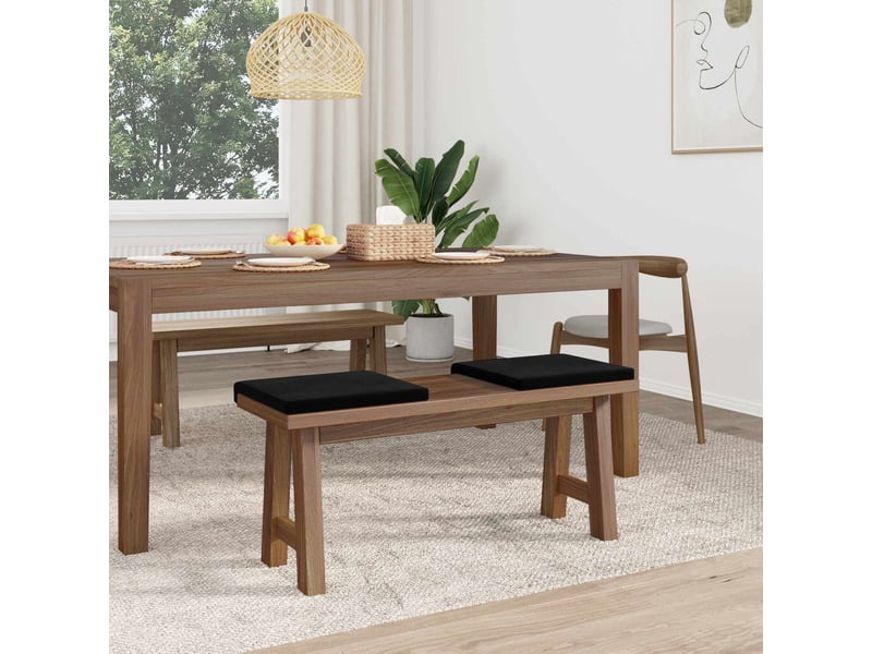  Lot de 2 coussins de banc, coussins d'assise, coussins pour chaisecanapé velours noir profondeur 35 cm cf52542  - Conforama C