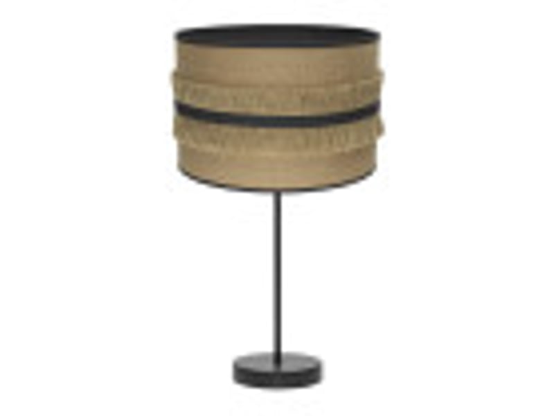  Lampe à poser fabrilamp natalia toile de jutenoir 1 x e27 62 x 30 x 30 cm 188571109 - Conforama B