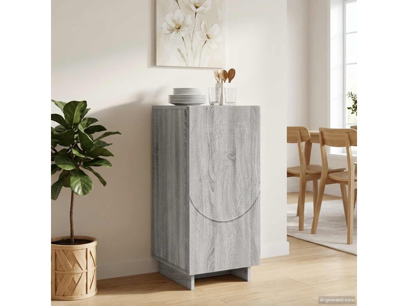  Buffet salon, buffet de rangement sonoma gris 33,5x34,5x75 cm bois d'ingénierie shl34798  - Conforama B