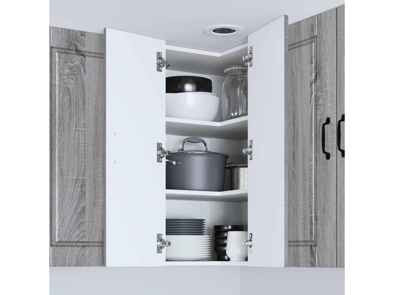 Meuble mural de cuisine, armoire d'angle cuisine porto gris sonoma 57x57x80cm  - Conforama D