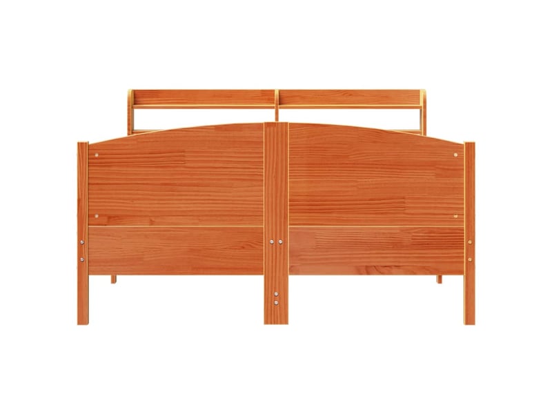 Lit double- lit adulte - cadre de lit sans matelas marron 150x200cm bois pin massif - Conforama C