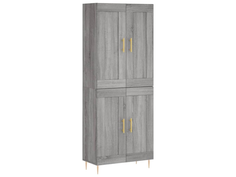Buffet haut - bahut - meuble de rangement sonoma gris 69,5x34x180 cm bois d'ingénierie - Conforama A
