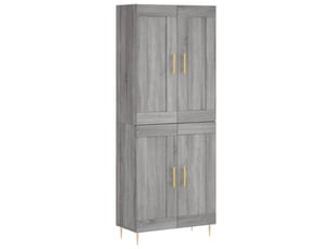 Buffet haut - bahut - meuble de rangement sonoma gris 69,5x34x180 cm bois d'ingénierie